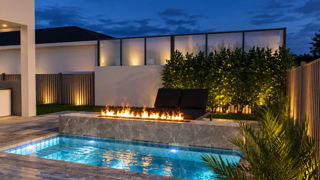 Krasnow backyard, view 11 (paver idea 2 &middot; night)